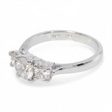 14k White Gold 1.0ctw Diamond Three Stone Engagement Ring
