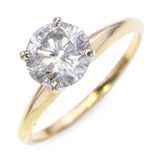 Vintage 14k Yellow Gold Salt and Pepper 1.32ct Diamond Solitaire Ring