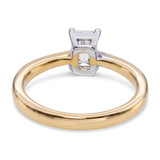 14k Yellow Gold GIA 0.90ct F IF Emerald Cut Diamond Engagement Ring