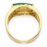 Vintage 18k Yellow Gold Jade and 1.06tcw Diamond Ring