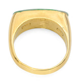 Vintage 24k Yellow Gold Jade Saddle Ring