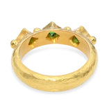 Elizabeth Locke Harlequin 19K Yellow Gold Tsavorite Band Ring