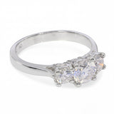 14k White Gold 1.0ctw Diamond Three Stone Engagement Ring