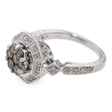 EFFY 14k White Gold 0.95tcw Colored Diamond Cluster Ring