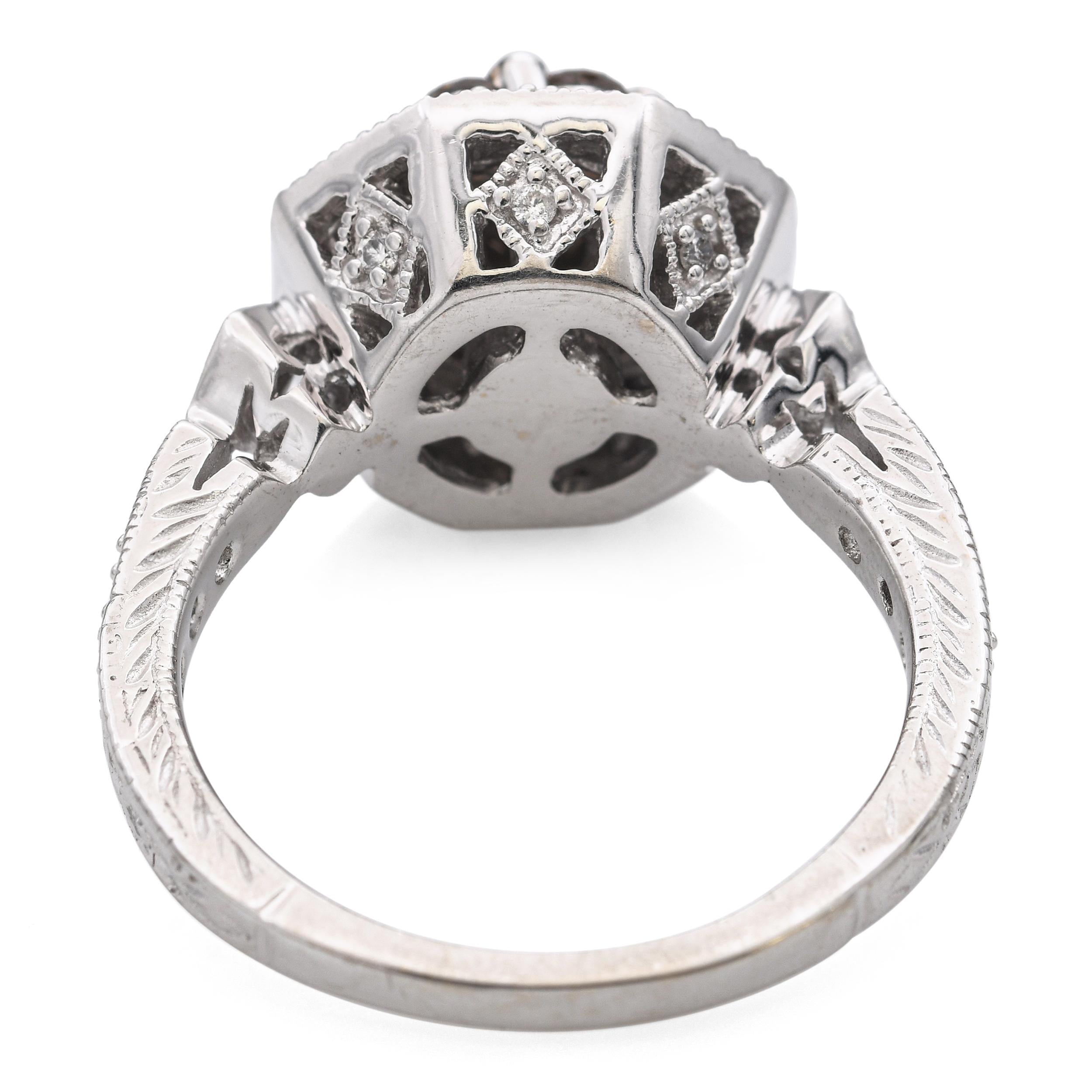 EFFY 14k White Gold 0.95tcw Colored Diamond Cluster Ring