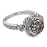 EFFY 14k White Gold 0.95tcw Colored Diamond Cluster Ring