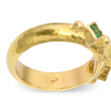 Elizabeth Locke Harlequin 19K Yellow Gold Tsavorite Band Ring