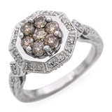 EFFY 14k White Gold 0.95tcw Colored Diamond Cluster Ring
