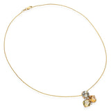 Vintage 14k Yellow Gold 6.31tcw Beryl Cluster & Diamond Pendant Necklace