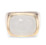H Stern 18k Yellow Gold White Jadeite Dome Ring