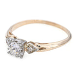 Antique 14k Yellow Gold 0.53tcw J Si1 Old Mine Cut Diamond Ring