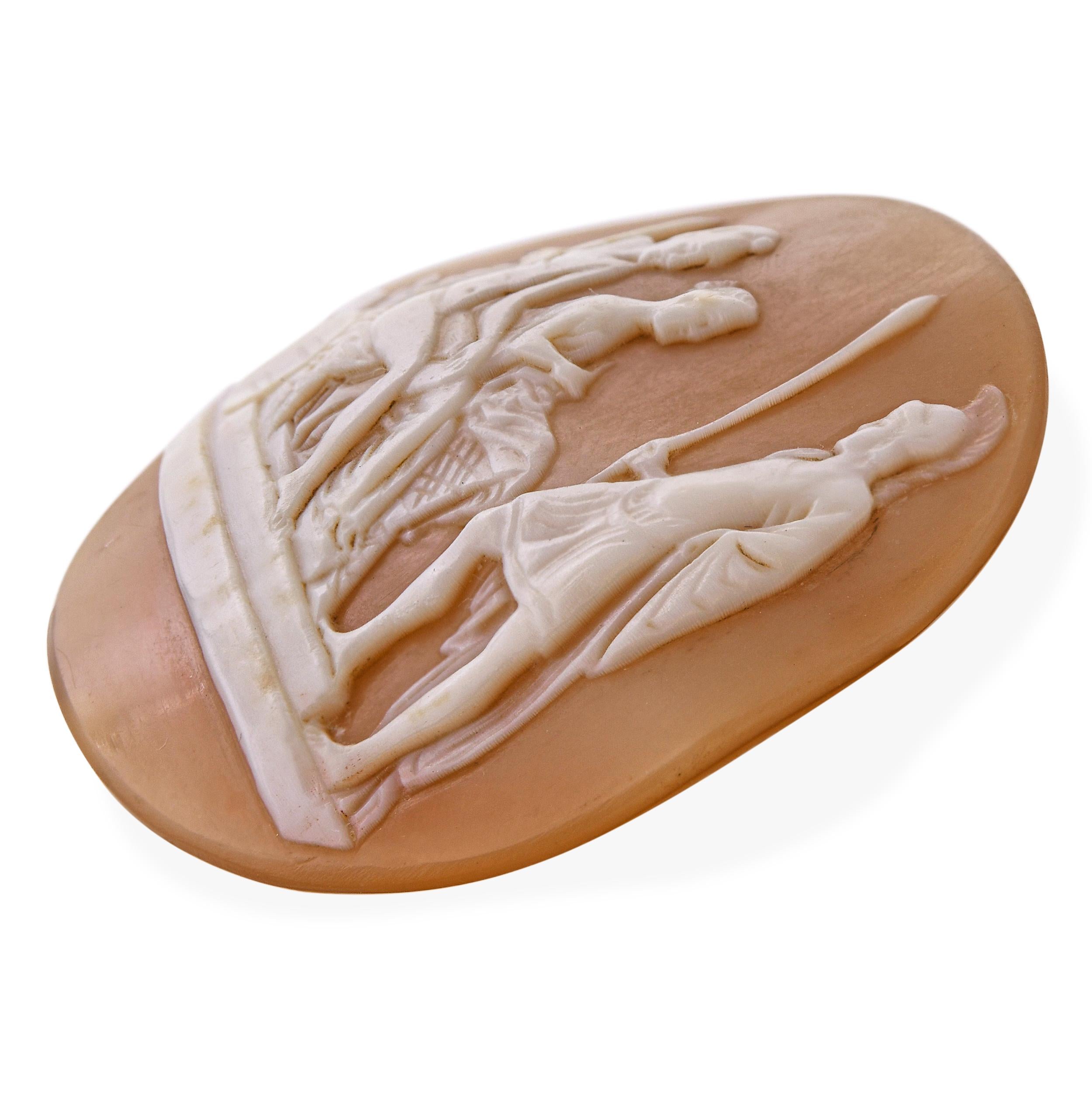 Antique Hector with Paris and Helen Loose Shell Cameo