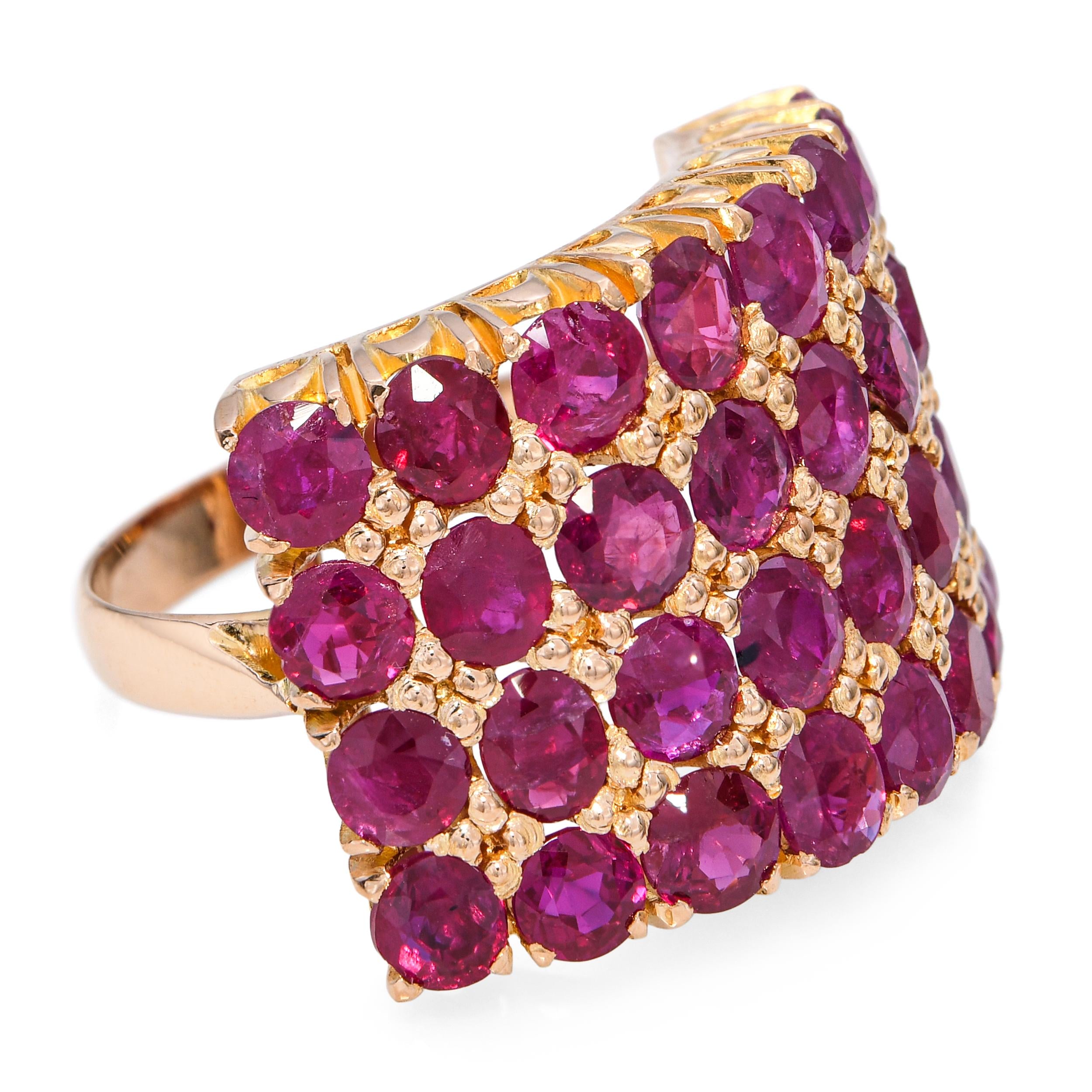 Vintage 20k Yellow Gold 4.8tcw Ruby Statement Ring