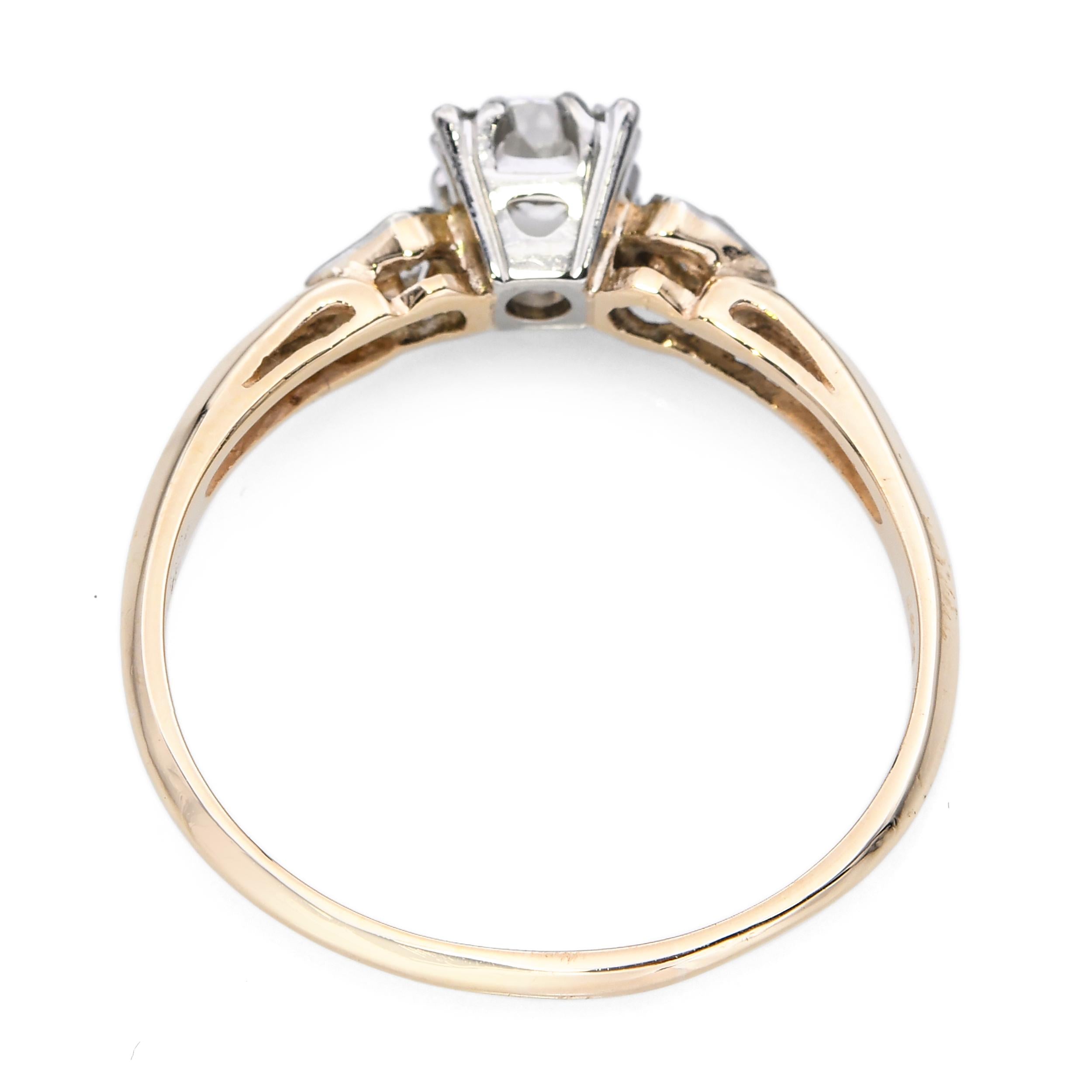 Antique 14k Yellow Gold 0.53tcw J Si1 Old Mine Cut Diamond Ring