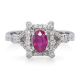 14k White Gold 0.71ct Ruby and Diamond Ring