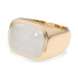 H Stern 18k Yellow Gold White Jadeite Dome Ring