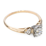 Antique 14k Yellow Gold 0.53tcw J Si1 Old Mine Cut Diamond Ring
