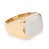 H Stern 18k Yellow Gold White Jadeite Dome Ring