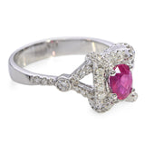 14k White Gold 0.71ct Ruby and Diamond Ring