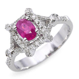 14k White Gold 0.71ct Ruby and Diamond Ring