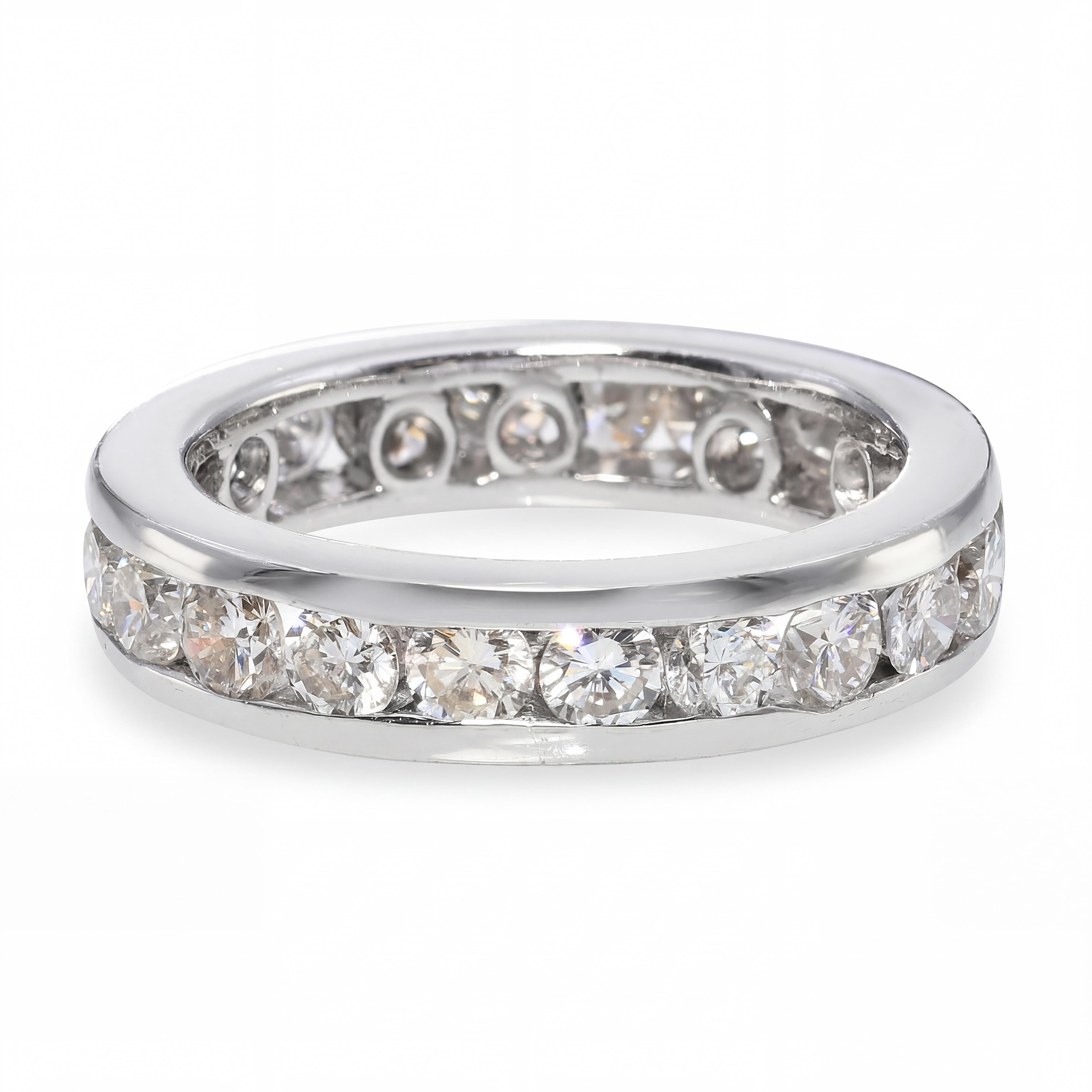 17k White Gold Channel Set 2.06ctw Diamond Eternity Band