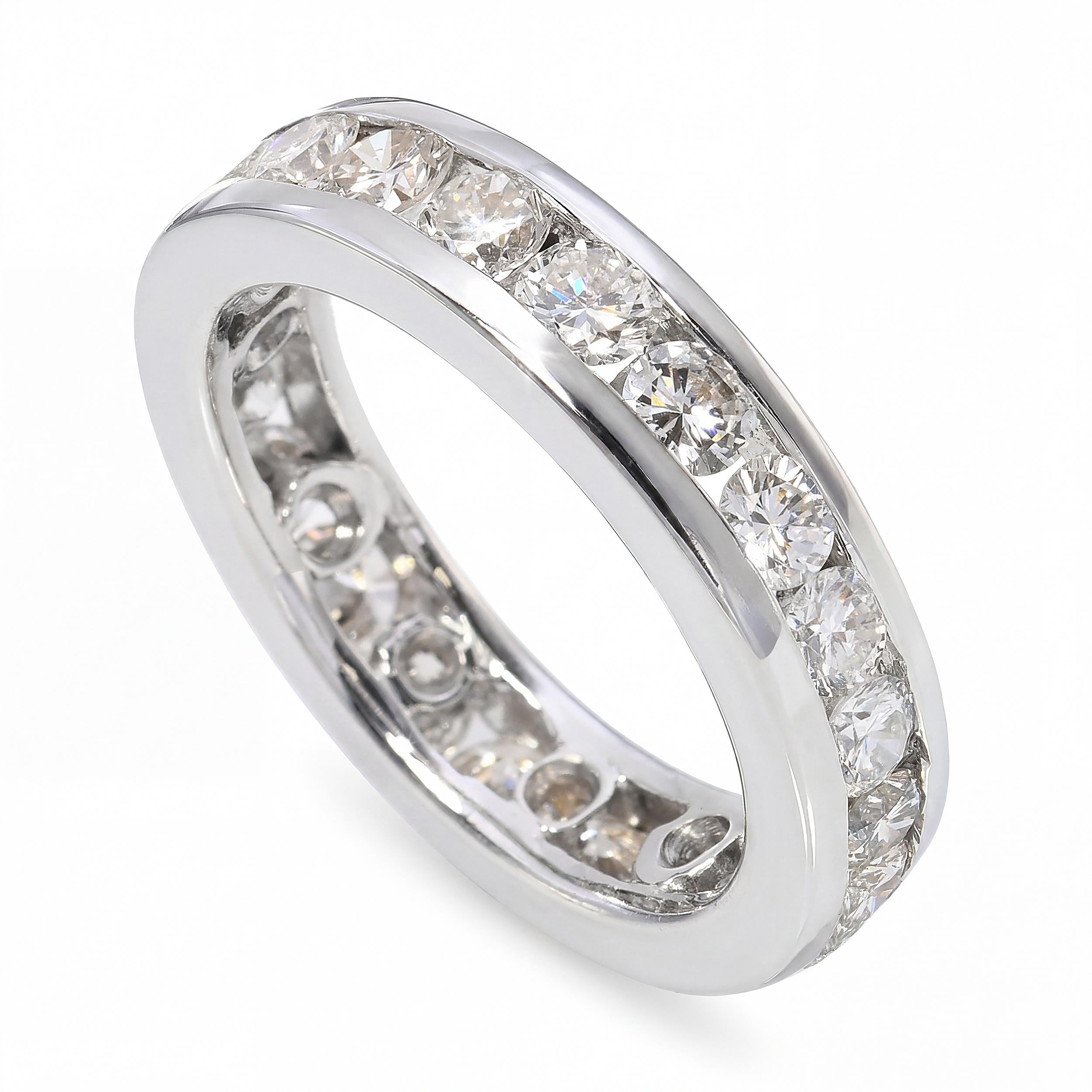 17k White Gold Channel Set 2.06ctw Diamond Eternity Band