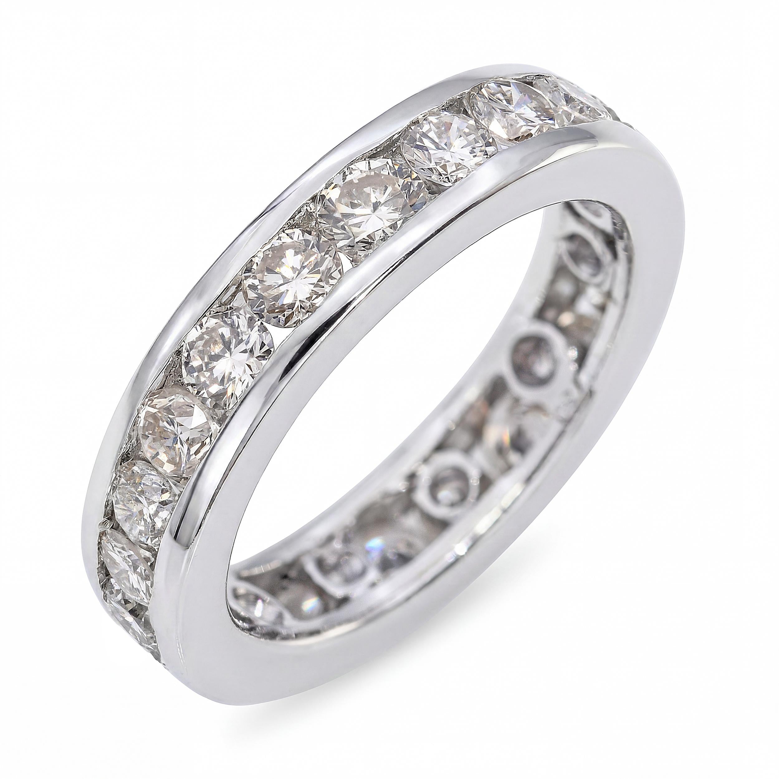 17k White Gold Channel Set 2.06ctw Diamond Eternity Band
