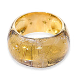 H Stern 18k Yellow Gold and Carved Rutilated Quartz Dome Ring