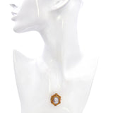 Antique 22K Gold Hardstone Cameo Seed Pearls Muse Erato Brooch Pin