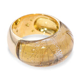 H Stern 18k Yellow Gold and Carved Rutilated Quartz Dome Ring