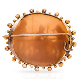 Antique 14k Yellow Gold Shell Cameo Vulcans Forge Venus with Husband Brooch