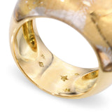 H Stern 18k Yellow Gold and Carved Rutilated Quartz Dome Ring