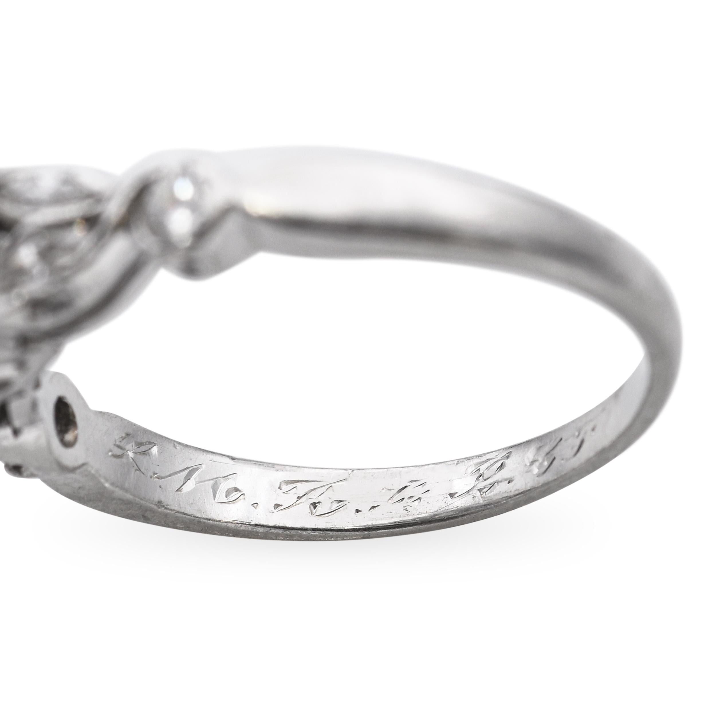 Vintage Platinum 1.35tcw Old European Cut Diamond Engagement Ring