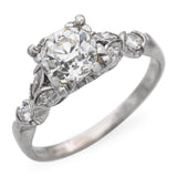 Vintage Platinum 1.35tcw Old European Cut Diamond Engagement Ring