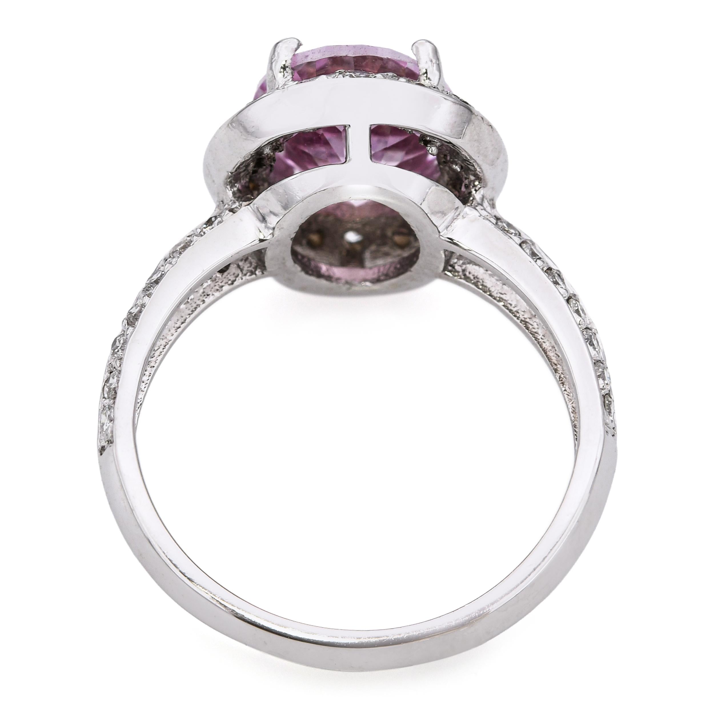 14k White Gold  2.45ct Imperial Topaz and Diamond Ring