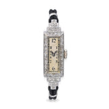 Art Deco Belvil 900 Platinum Diamond Hand Wind Watch