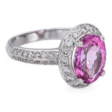 14k White Gold  2.45ct Imperial Topaz and Diamond Ring