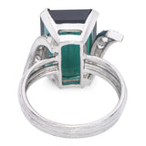 Vintage White Gold Diamond & 7.85ct Lagoon Tourmaline Ring