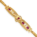 Vintage 18k Yellow Gold Ruby and Diamond Bracelet