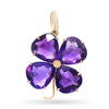 Vintage 14k Yellow Gold 6.45tcw Amethyst Four Leaf Clover Pendant