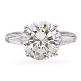 Vintage Platinum GIA 3.84ct M Si1 Diamond Ring