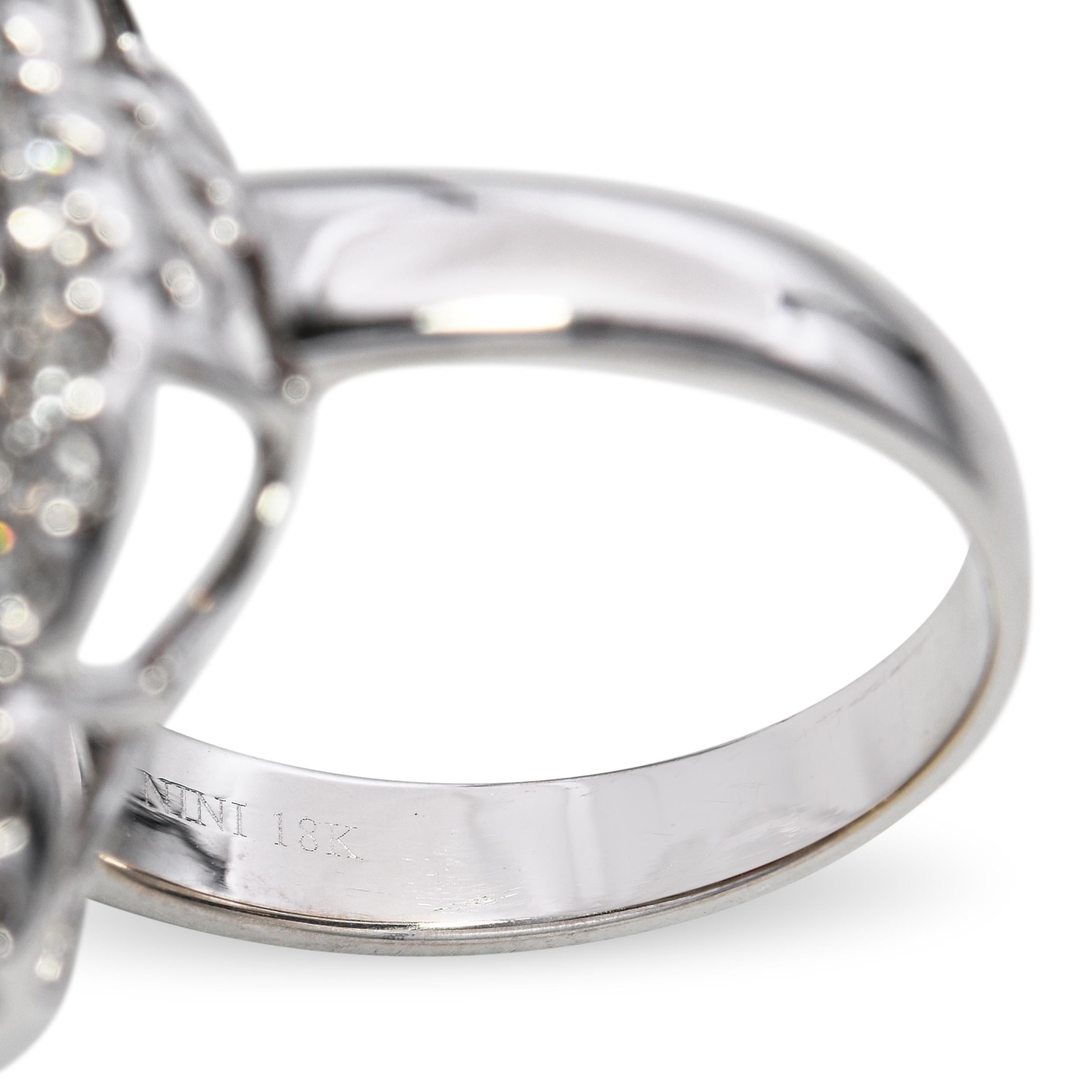 Nini 18k White Gold 5.51ct Ruby and 1.65tcw VS1 E-F Diamond Statement Ring