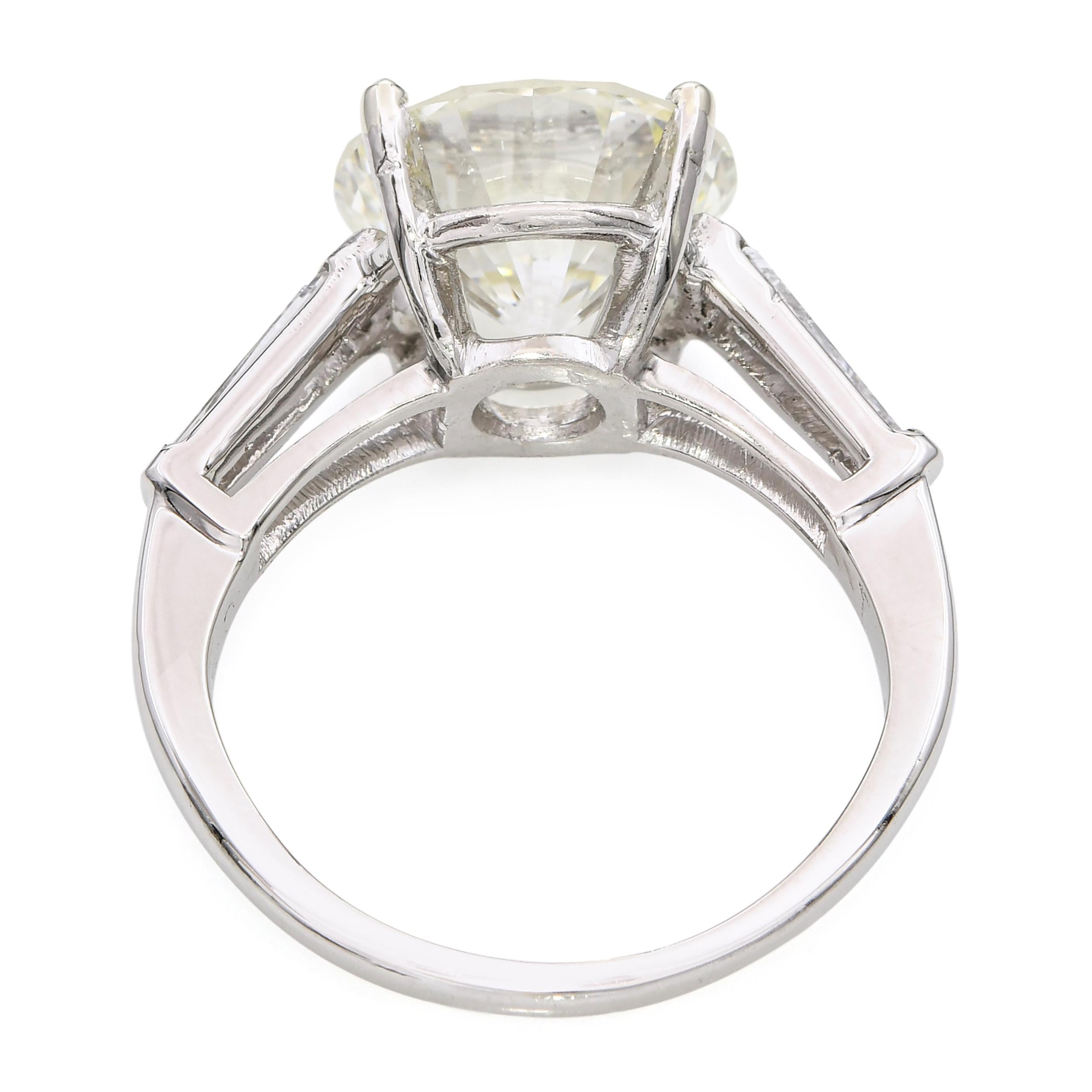 Vintage Platinum GIA 3.84ct M Si1 Diamond Ring