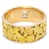 Vintage 14K Yellow Gold 1.07 Carat Emerald Cut Diamond Nugget Ring