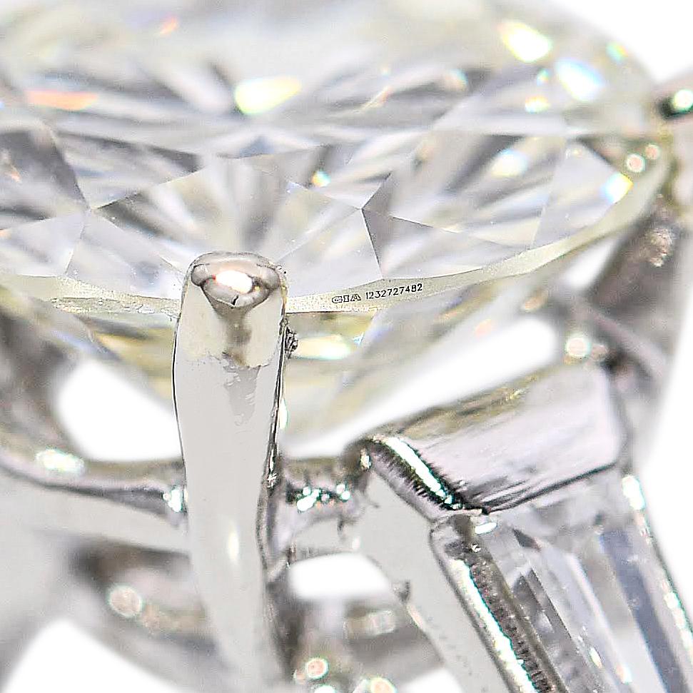 Vintage Platinum GIA 3.84ct M Si1 Diamond Ring