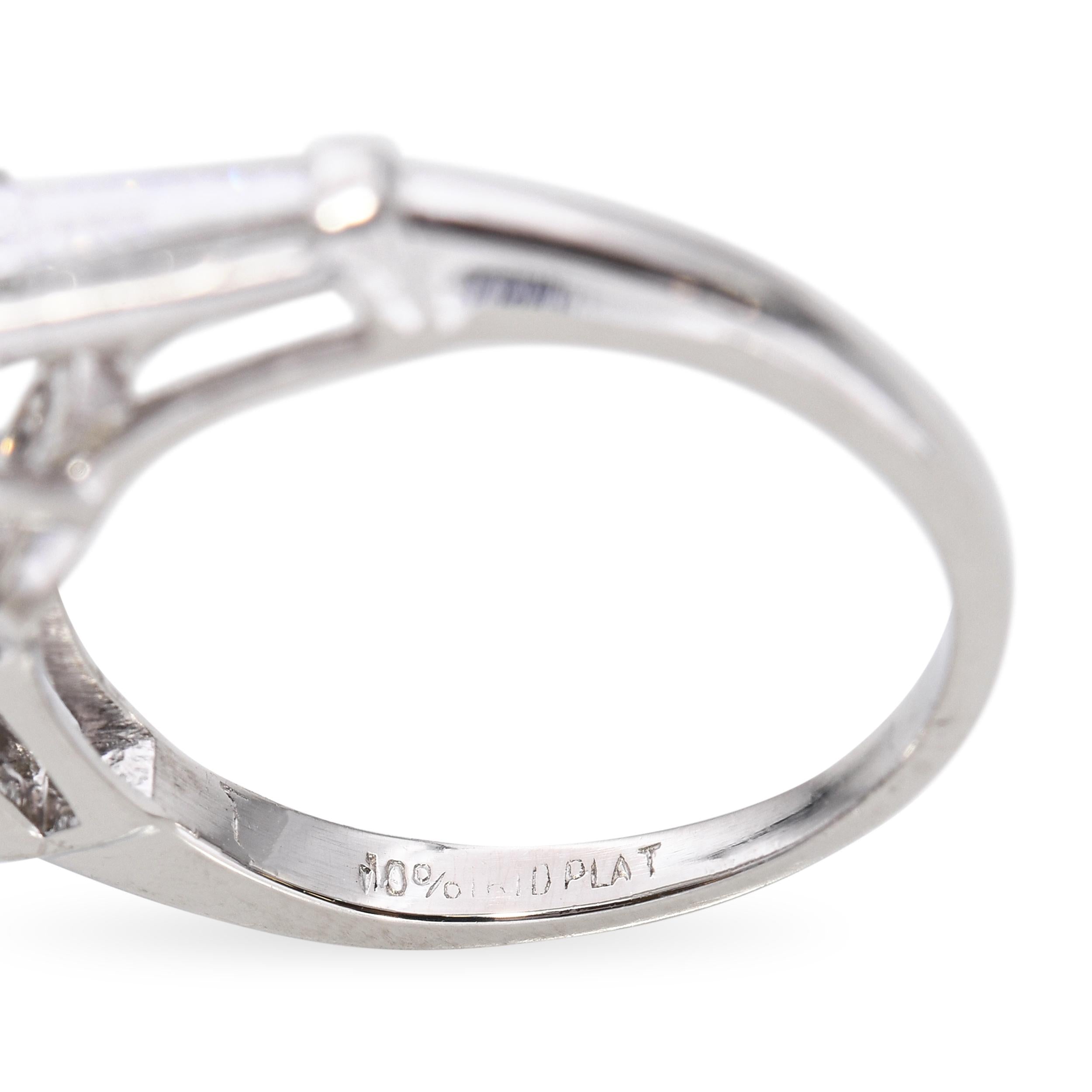 Vintage Platinum GIA 3.84ct M Si1 Diamond Ring