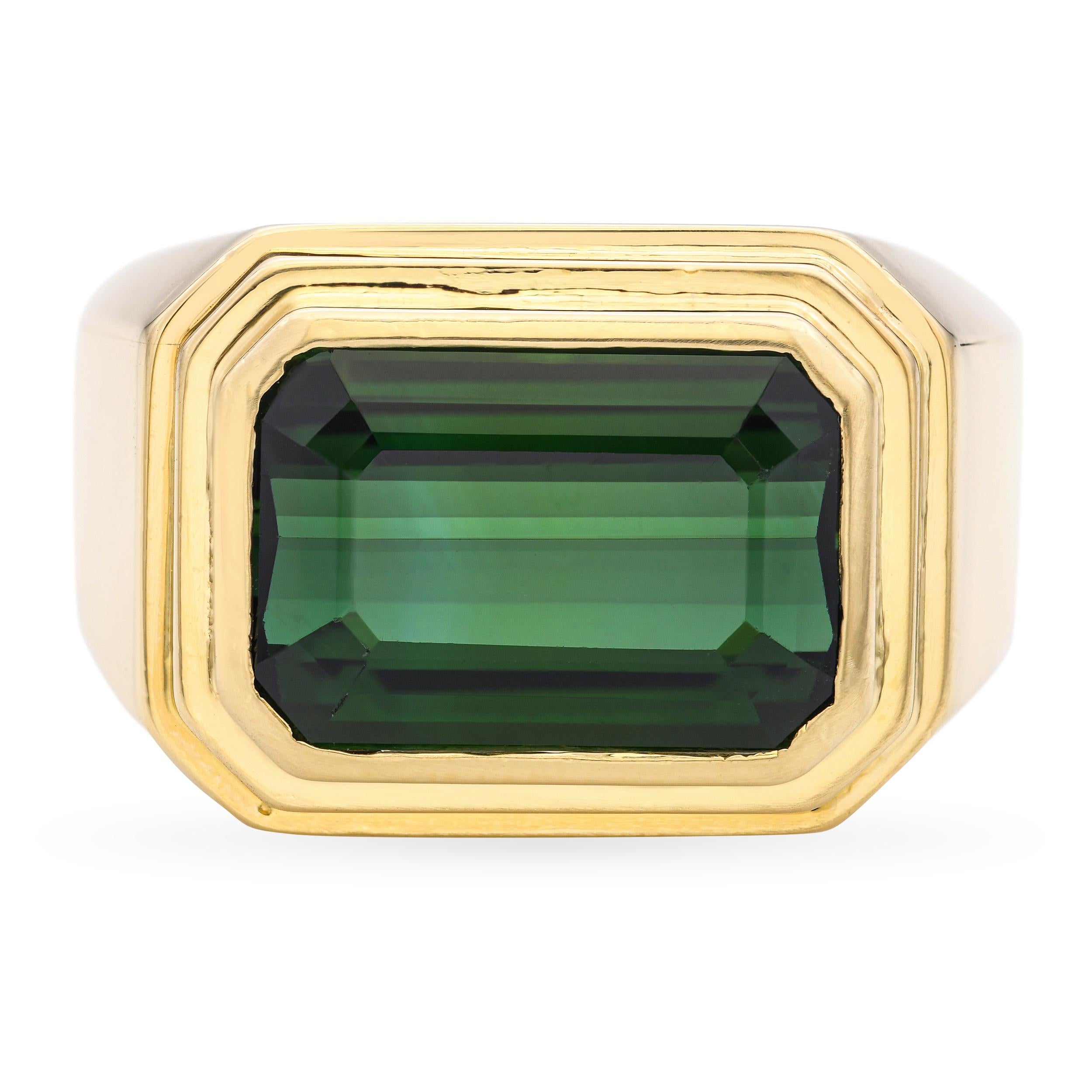 H. Stern 18k Yellow Gold 5.01ct Green Tourmaline Ring