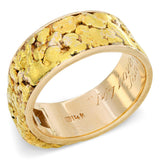 Vintage 14K Yellow Gold 1.07 Carat Emerald Cut Diamond Nugget Ring