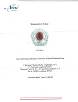 Nini 18k White Gold 5.51ct Ruby and 1.65tcw VS1 E-F Diamond Statement Ring