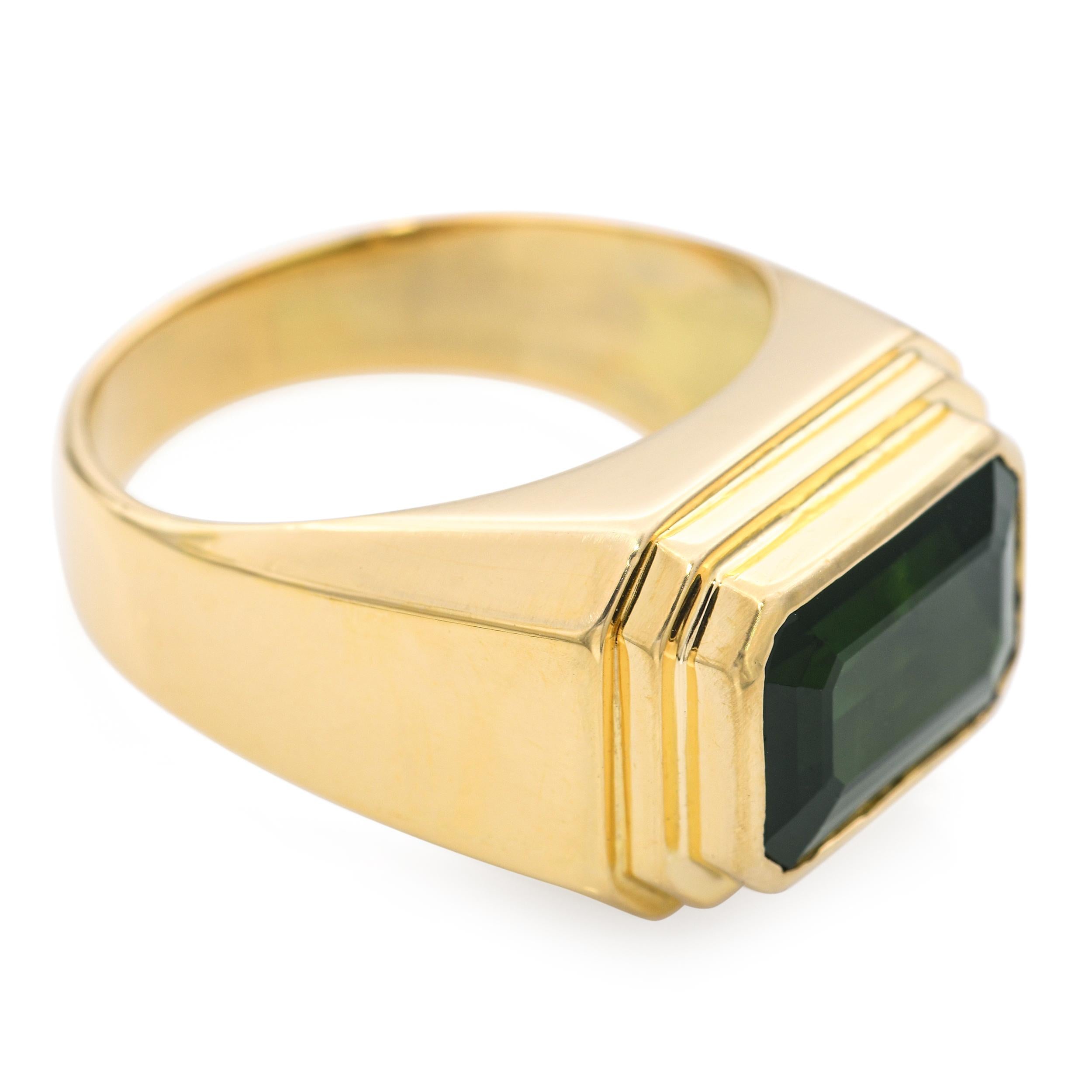 H. Stern 18k Yellow Gold 5.01ct Green Tourmaline Ring